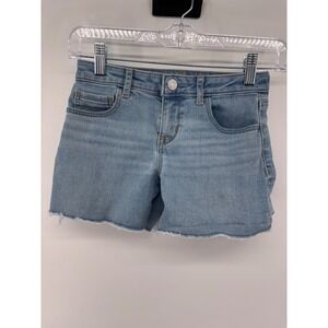 Gap Kids Girls Denim Midi Shorts Light Wash Raw‎ Hem Summer Casual Size 8